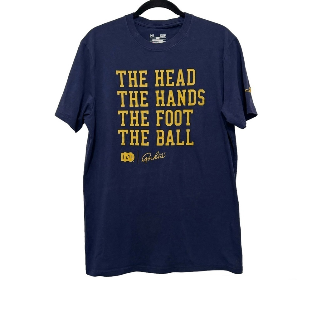 Under Armour University of Notre Dame Knute Rockne Football Navy & Gold‎ Shirt